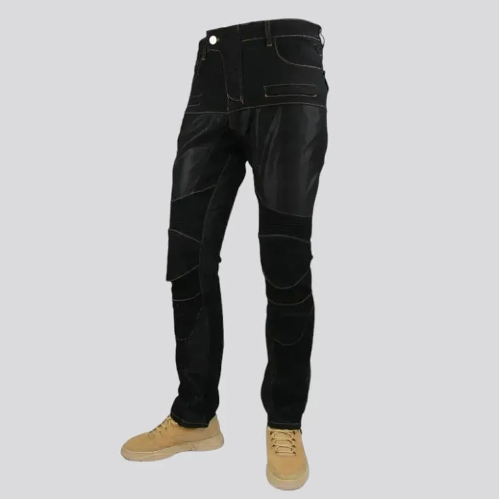 Super heavyweight men's moto jeans