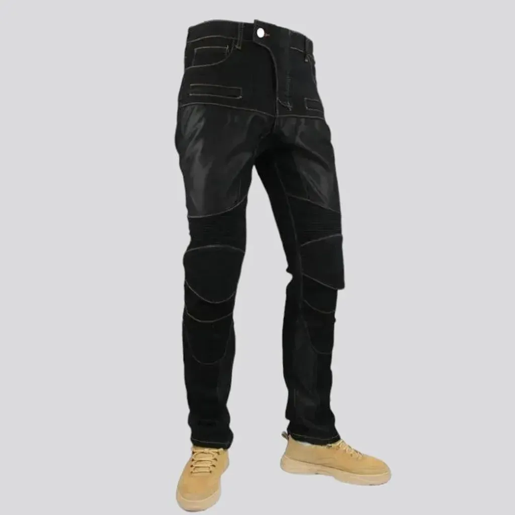 Super heavyweight men's moto jeans