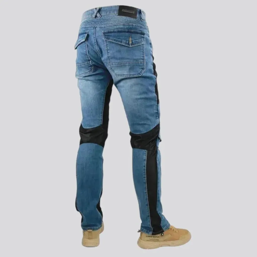 Super heavyweight men's moto jeans