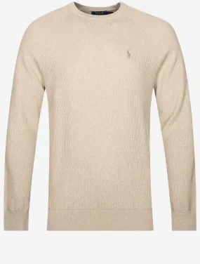 Textured Crewneck Jumper Khaki Tan