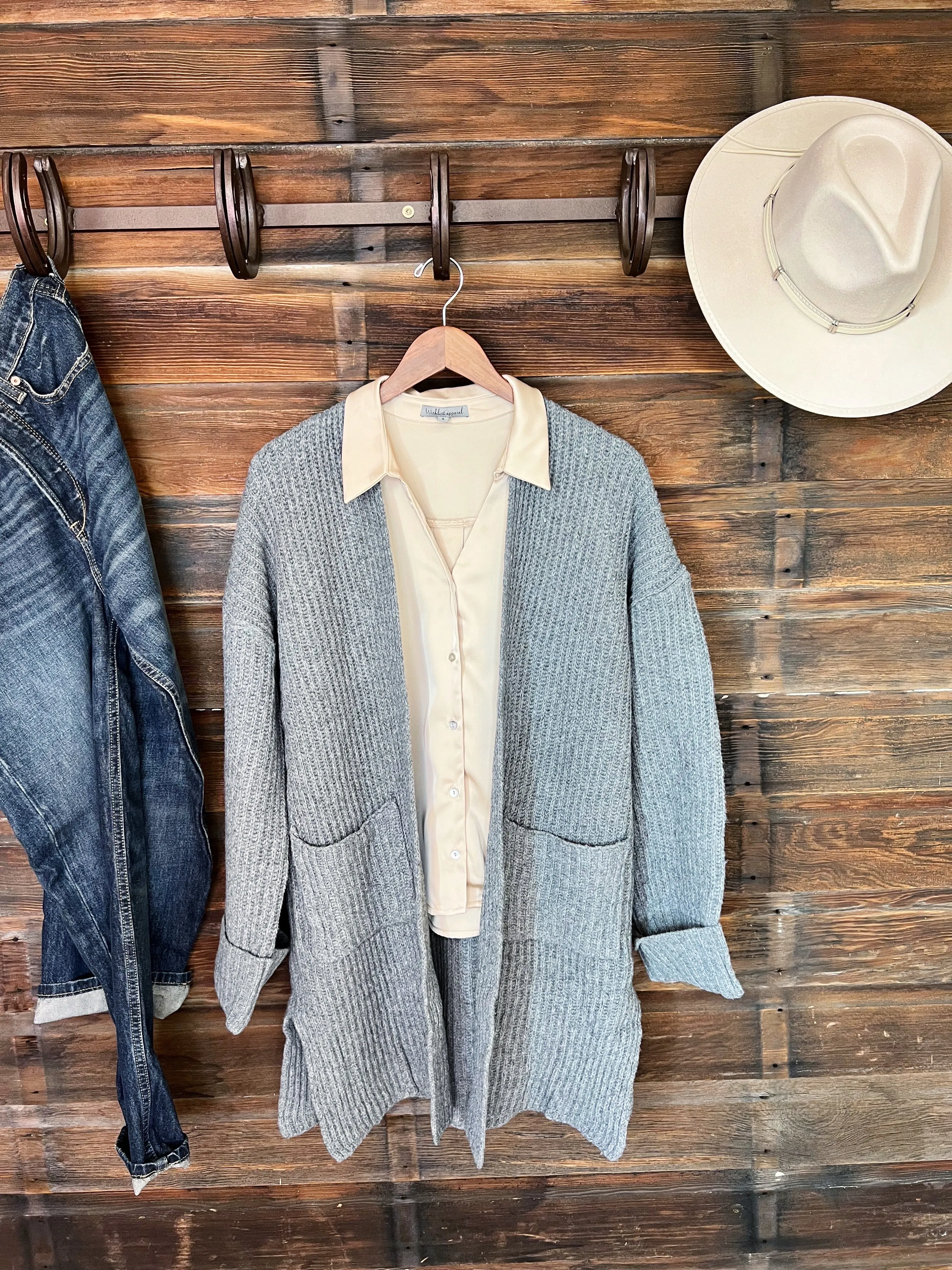 The Rock Springs Cardigan in Charcoal