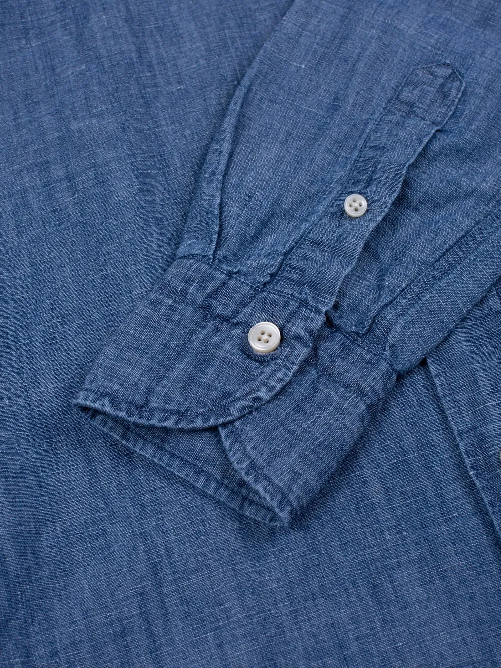 Tintoria Mattei Linen Denim Shirt Mid Blue