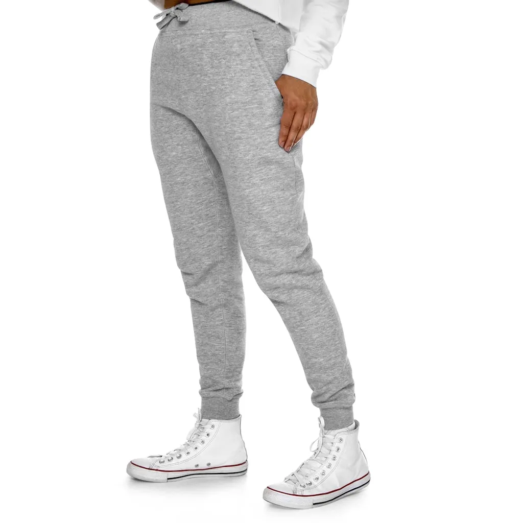 Tree Stump and Green Leaves Premium Fleece Joggers