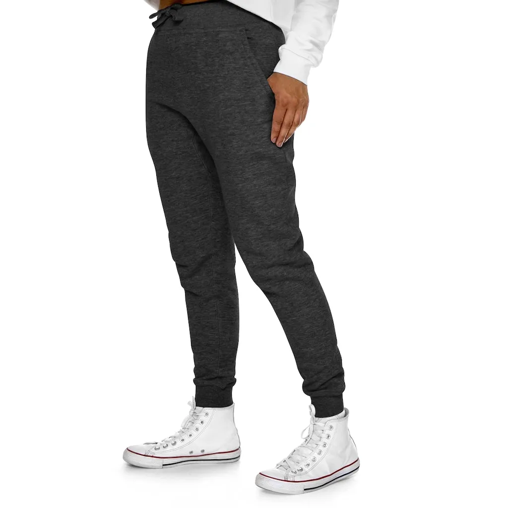 Tree Stump and Green Leaves Premium Fleece Joggers