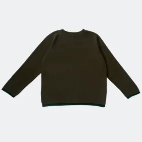 ts(s) - Crewneck Jumper Velvet Trims Dark Olive