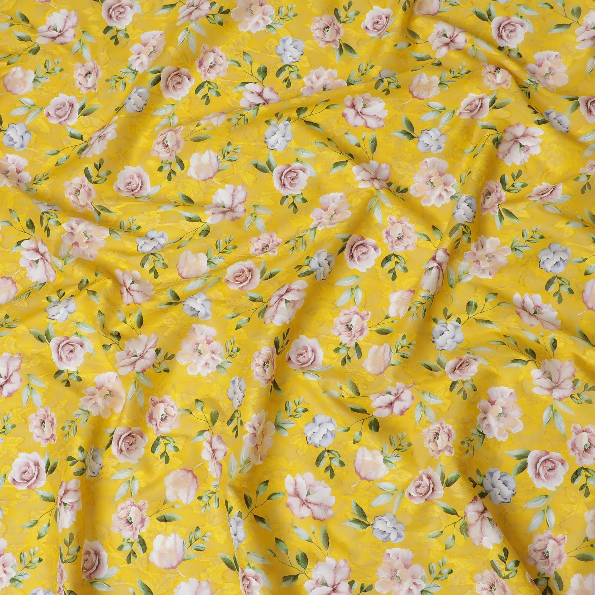 Uragiri Cotton Voile Fabric - Sunny Floral Print, 110 cm Wide, Authentic Japanese-D17720