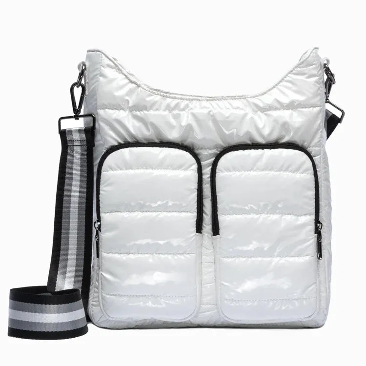 WanderFull White Glossy HydroDouble Crossbody Bag