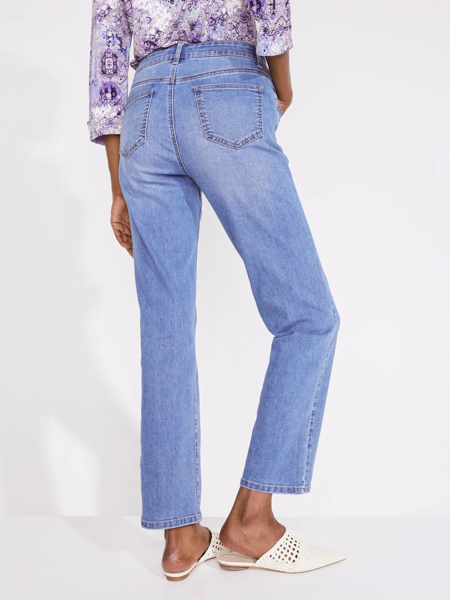 Westport Signature Straight Leg Jeans with Destruction