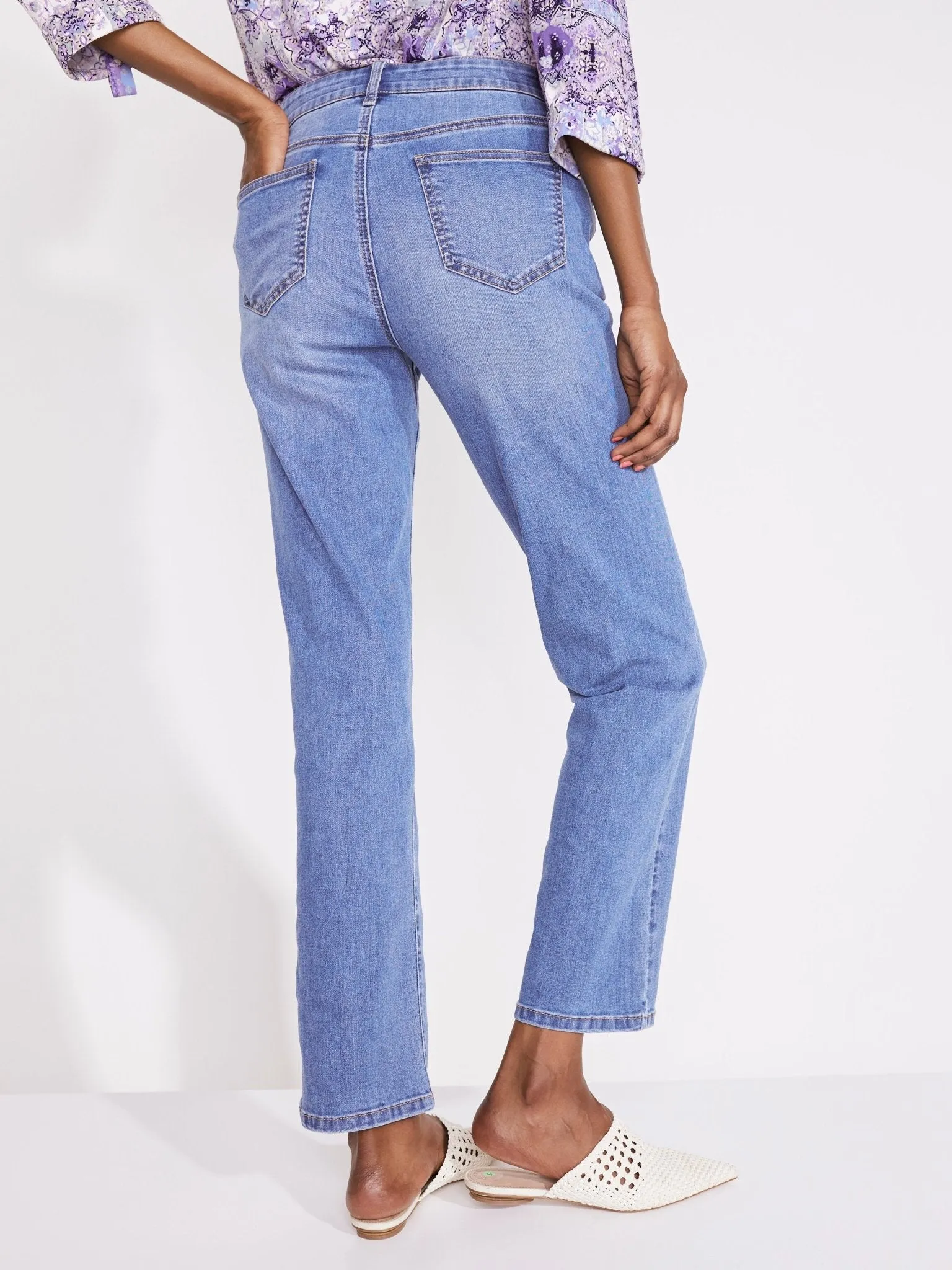 Westport Signature Straight Leg Jeans with Destruction