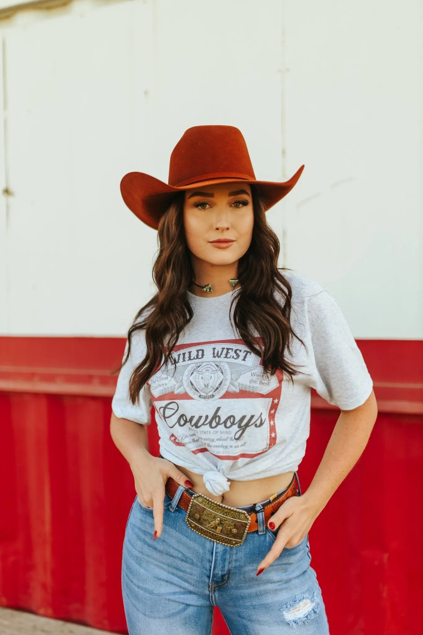 Wild West Cowboys Western Beer Logo Graphic Tee