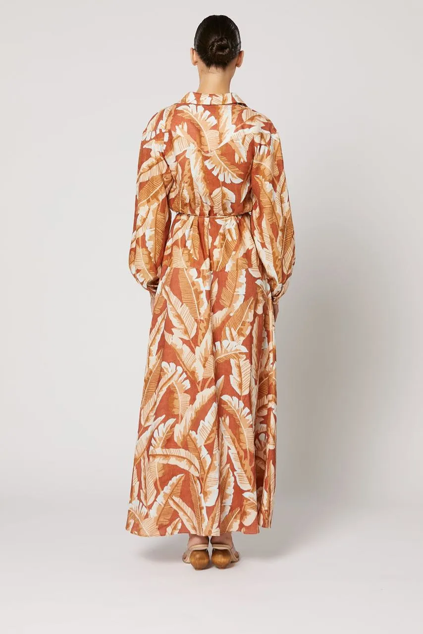 Winona Tundra Button Up Maxi Dress - Print