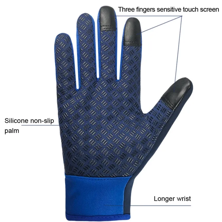 Winter Outdoor Riding Sports Waterproof Touch Screen Glove, Size: XL(H041 Black)