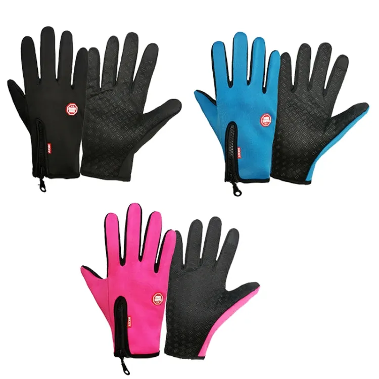 Winter Outdoor Riding Sports Waterproof Touch Screen Glove, Size: XL(H041 Black)