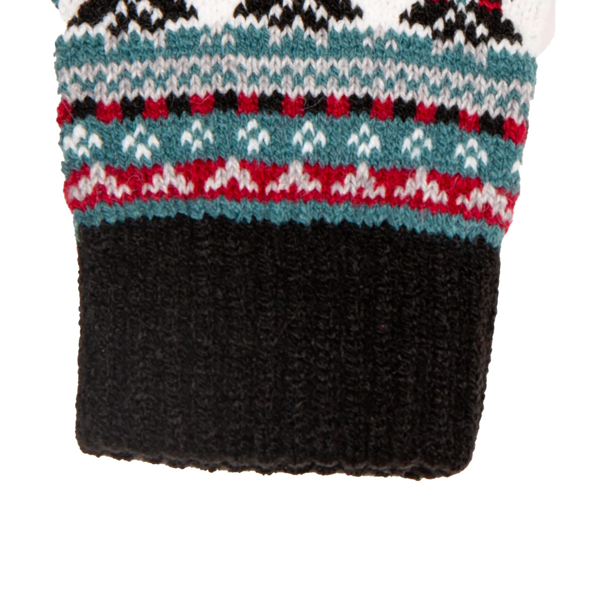 Women’s Fingerless Jacquard Fair Isle Knitted Gloves