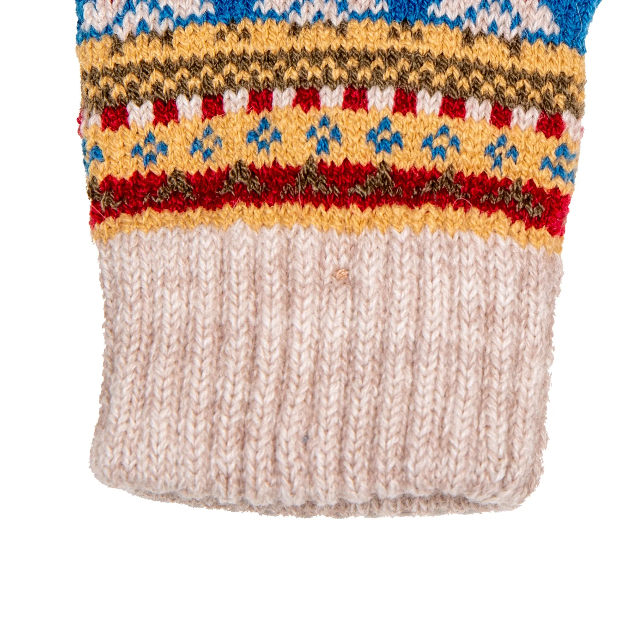 Women’s Fingerless Jacquard Fair Isle Knitted Gloves