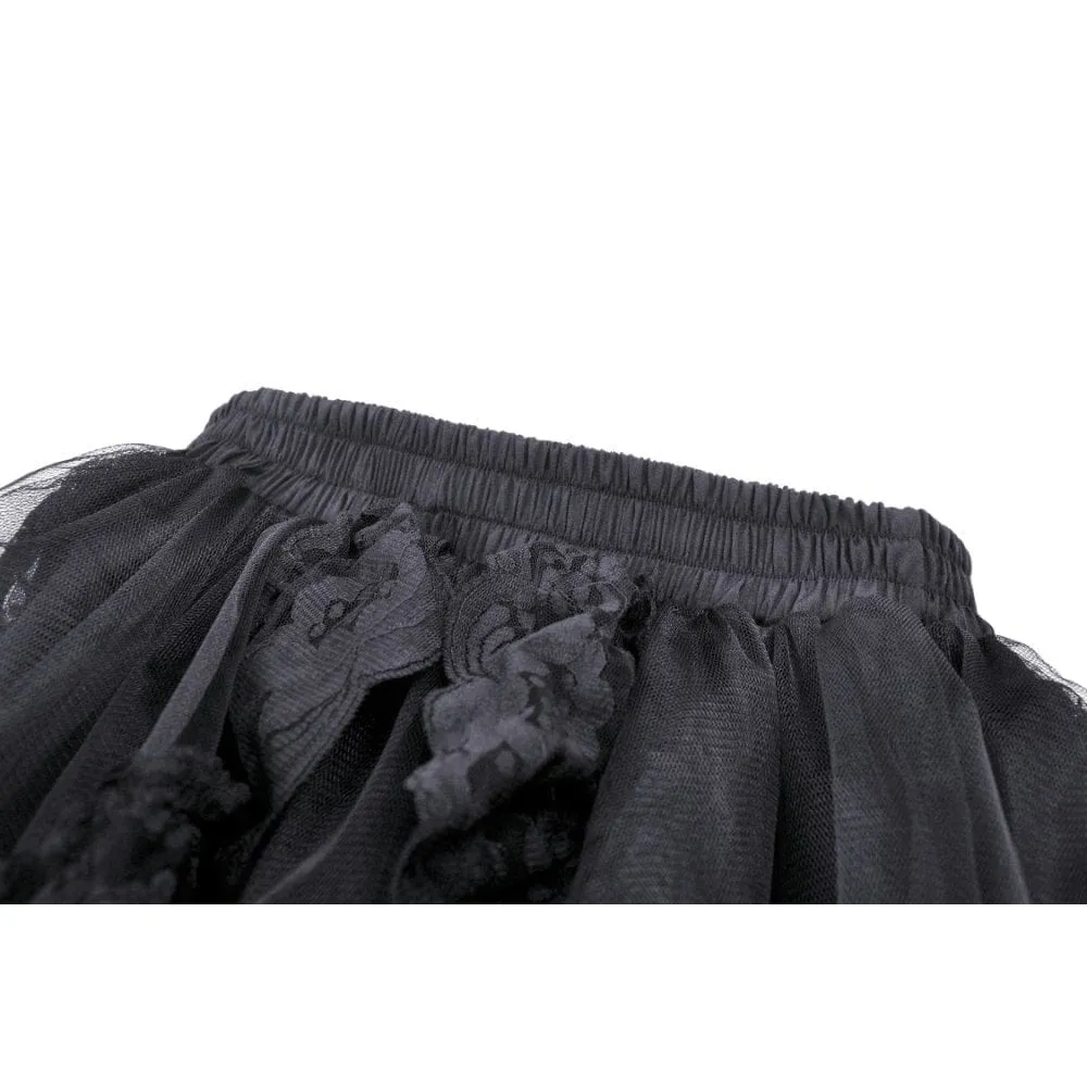 Women's Punk Irregular Ruffled Lace Skirt