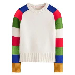 Women's rainbow knitted long-sleeved T-shirt